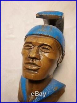 Vintage Rare! 1974 PRIMO BEER Blue Warrior with Head Dress TAP HANDLE