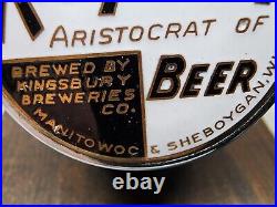 Vintage Rare Kingsbury Aristocrat Of Beers Tap Knob Ball Handle Wisconsin
