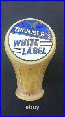 Vintage Trommer's White Label Beer Ball Knob Tap Handle 1930's Brooklyn, NY