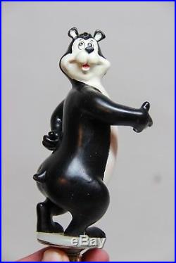 Vintage pair Hamm's Bear Beer Tap Handle Tapper Figural RARE Knob Dancing