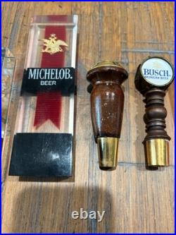 Vtg Anheuser Busch Beer Tap Handle Lot of 8 Acrylic Retro Keg Handle Michelob