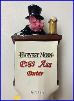 Vtg Harvest Moon Pigs Ass Porter Beer Tap Handle Rare 9 Belt Montana Brewery