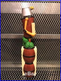 WOODEN ROBOT BREWERY NC RARE Figural What He's Having IPA Beer Tap Handle