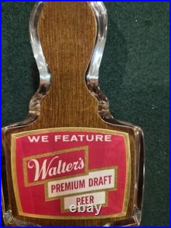 Walters Beer Tap Knob Handle Acrylic 1970s Eau Claire Wis