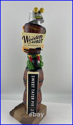 Wooden Robot Sweet Tater Pie Draft Beer Tap Handle Figural Beer Tap Handle