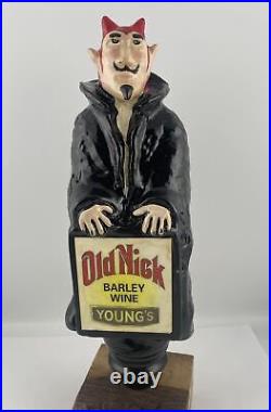 Young's Old Nick Barley Wine Beer Tap Handle Rare Figural Devil Beer Tap Handle