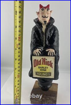 Young's Old Nick Barley Wine Beer Tap Handle Rare Figural Devil Beer Tap Handle