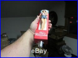(new) Old Milwaukee Beer Tap Handle Knob Rare Pin Up Girl Keg Pull Bar Man Cave